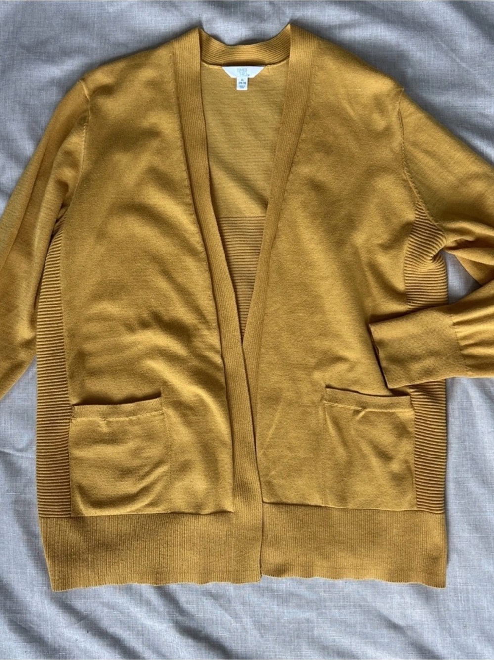 Time and Tru Women’s open-front cardigan sweater mustard yellow Size XL